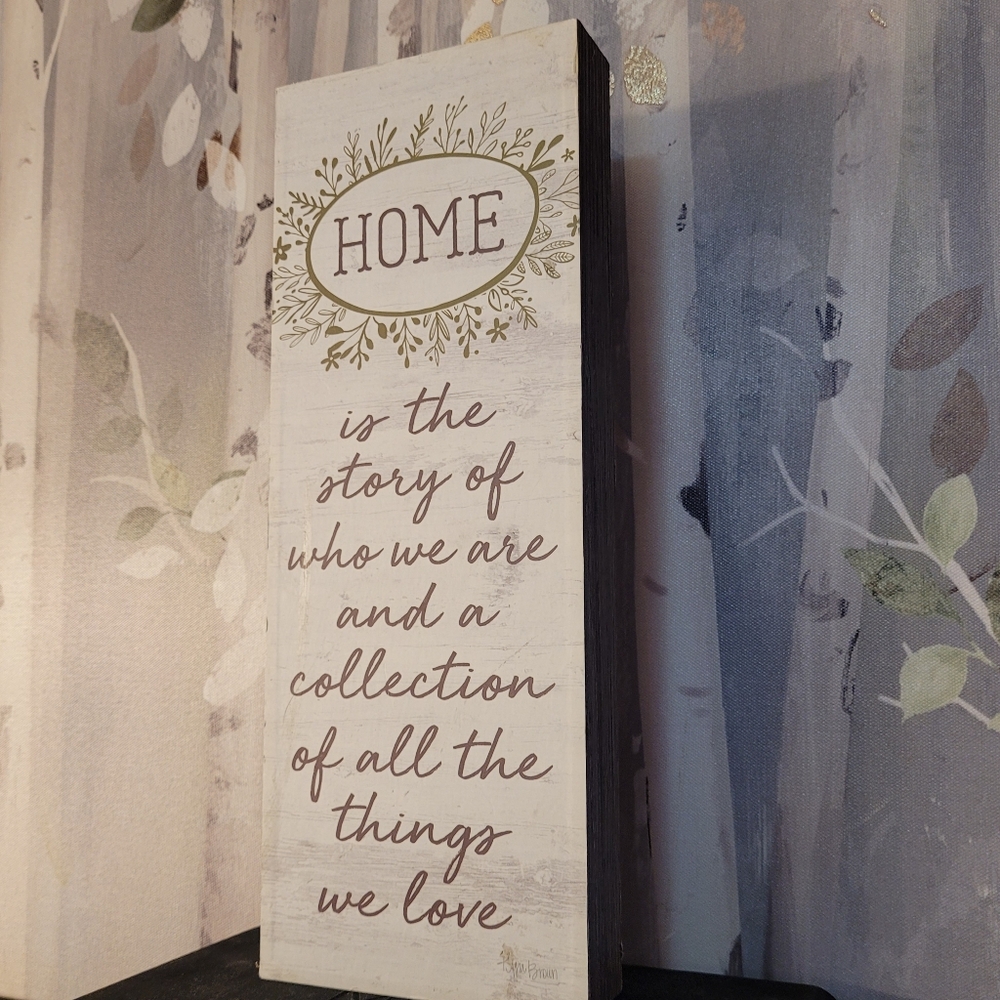Home Is The Story...White Birch Look Wood Freestanding Devorative 3D Plaque - Picture 4 of 14